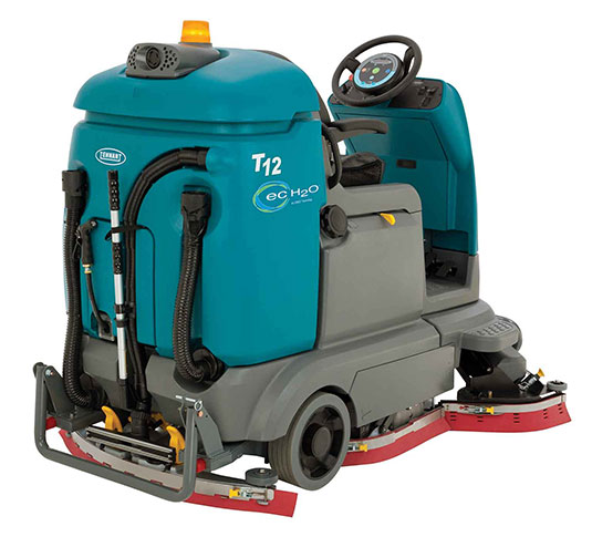 Tennant T12 - Compact Battery-Powered Ride On Floor Scrubber